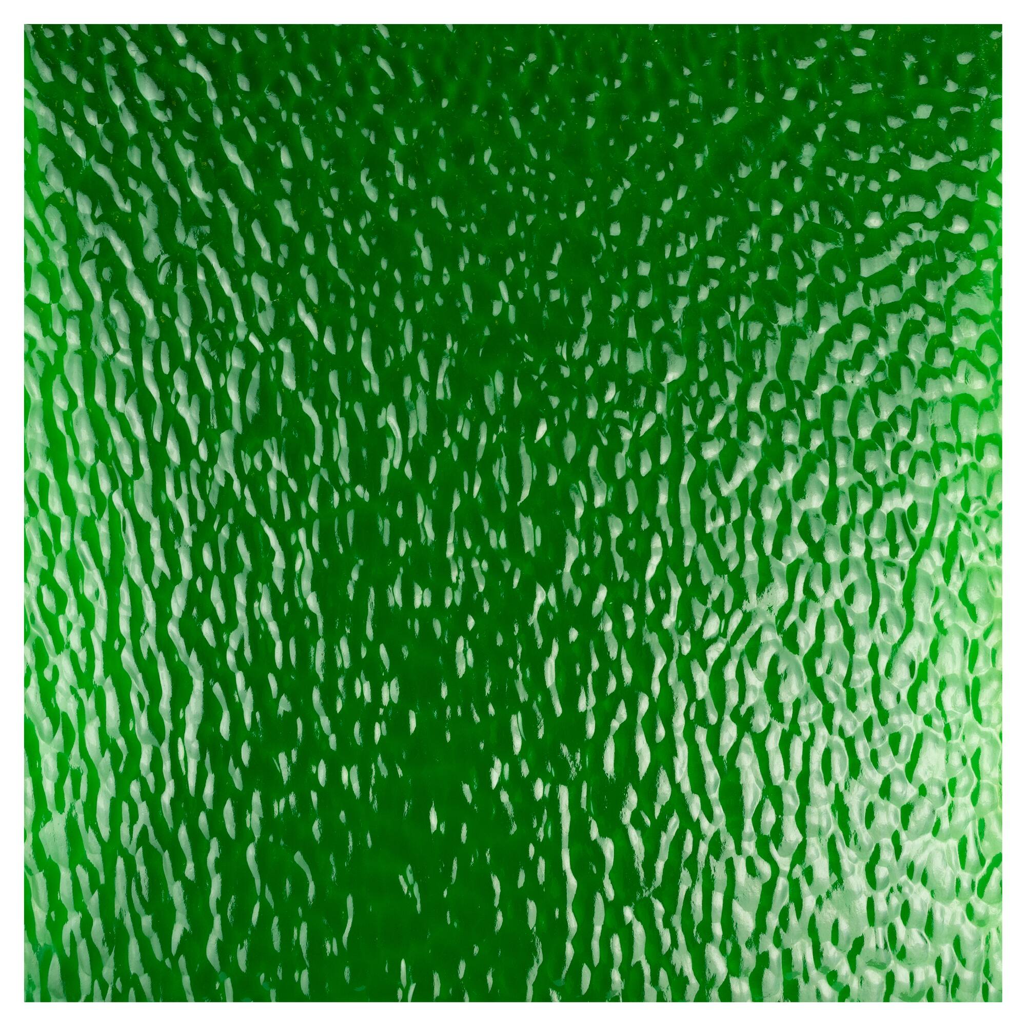 12" Medium Green Hammered Fusible Stained Glass Sheet